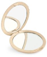 Beige folding double handbag mirror