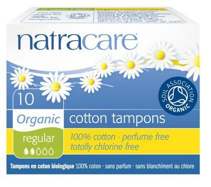 Tampons organiques sans applicateur régulier 10 unités