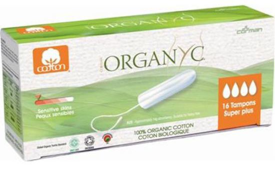 Tampons 100% coton biologique sans applicateur 16 unités