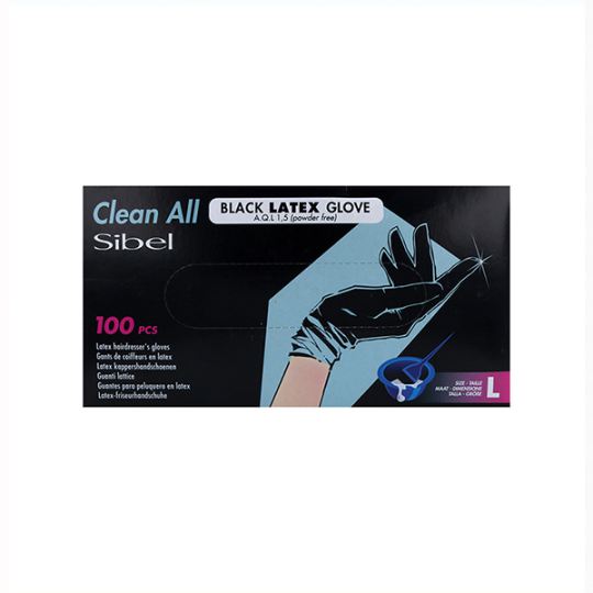 Gants en latex Sibel Grande / l 100 unités noir